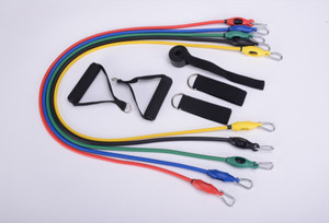 Ensemble de 11 bandes de résistance avec ancre de porte, poignées et sangles de <span class=keywords><strong>cheville</strong></span> pour la physiothérapie et les entraînements à domicile - Product Image 3