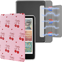 Penutup PU untuk Kindle Paperwhite penutup depan magnetik dapat dilepas dengan tali tangan dengan bening belakang bangun otomatis dan tidur jernih belakang