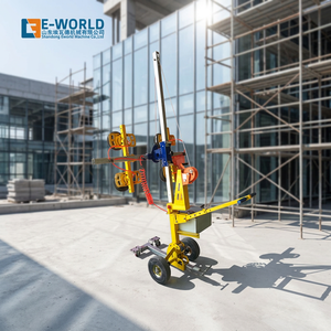 E-WORLD Lève-vitre vertical à ventouse motorisé, utilisation facile, acier jaune, 3600x2400mm, épaisseur de verre 3-19mm, pour le traitement du verre - Product Image 1