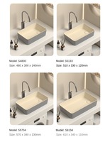 Wastafel beton persegi panjang Modern untuk rumah dan Hotel buatan tangan dengan saluran untuk wastafel kamar mandi