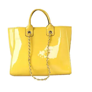 Yeni moda patent PU deri çanta büyük kapasiteli plaj çantası kadın çantası
