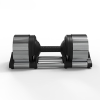 Ensemble d'haltères réglables en chrome pour entraînement de force, ajustement rapide, augmentation de 1 kg à la fois, vente en gros