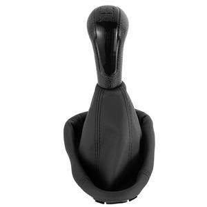 Poignée de levier de vitesses manuelle Chevrolet en cuir noir avec cache anti-poussière, 5 vitesses, design ergonomique - Product Image 1