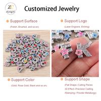 Grosir Aksesoris Huruf Alfabet Rhinestone 8mm Berkualitas Tinggi, Lapis Perak, untuk DIY Gelang, Motif Bunga Cinta, 26 Huruf