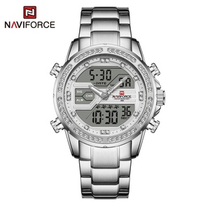 นาฬิกา NAVIFORCE รุ่น 9190 ขายส่งจากจีน นาฬิกาควอตซ์ดิจิตอลแบบกำหนดเองสำหรับผู้ชาย นาฬิกาข้อมือหรูหราสีทองกันน้ำสำหรับผู้ชาย - Product Image 4