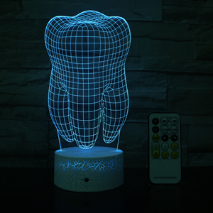 Diseño de dientes Lámpara 3D Luz de noche LED Crack Touch Base con lámpara de diseño de dientes <span class=keywords><strong>RC</strong></span> para dentista Dropshipping Fábrica al por mayor - Product Image 6
