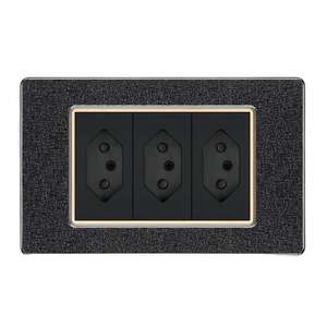 Enchufe de pared USB de PC negro mate estándar brasileño, panel de toma de corriente, enchufe de pared tipo 118 de 6 pines - Product Image 6