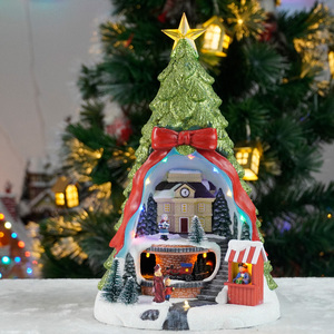 Joyeux <span class=keywords><strong>Noël</strong></span> Arbre animé XMAS décor Train tournant et 8 <span class=keywords><strong>chansons</strong></span> <span class=keywords><strong>de</strong></span> <span class=keywords><strong>Noël</strong></span> Led musical en plastique <span class=keywords><strong>Noël</strong></span> Village Arbre - Product Image 4