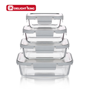 Hộp Đựng Thủy Tinh An Toàn Lò Nướng Với Bộ Lưu Trữ Thực Phẩm Thủy Tinh Kín Kín Hộp Đựng Thực Phẩm Thủy Tinh Có Nắp <span class=keywords><strong>Ss</strong></span> Hộp Đựng Nhà Bếp - Product Image 4