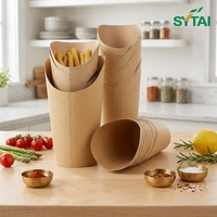 Gobelets à collation en papier kraft brun personnalisables avec logo pour restauration rapide – Durables et réutilisables pour frites et chips
