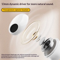 Écouteurs TWS Mini OEM ODM, véritablement sans fil, coque transparente, réduction de bruit, affichage LED