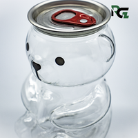 Gobelet en plastique PET transparent jetable en forme d'ours pour boissons froides, café et thé au lait – Vente en gros