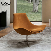 Fauteuil d'appoint de luxe de style designer pour salon de villa, chambre d'hôtel, avec structure en FRP et tissu, forme irrégulière, mobilier de loisirs
