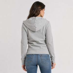 Women's Autumn Y2K Full <b>Zip</b> Knitted Hoodie with Front Logo Embroidered Floral Color Block Casual Streetwear - Product Image 3
