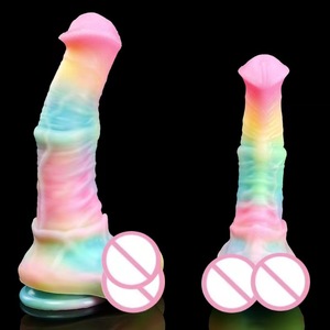 Leuchtender Dildo in Tierform, Pferdepenis-Simulation, Analplug für Erwachsene, Mehrfarbiger Leuchtender Silikon-Dildo - Product Image 5