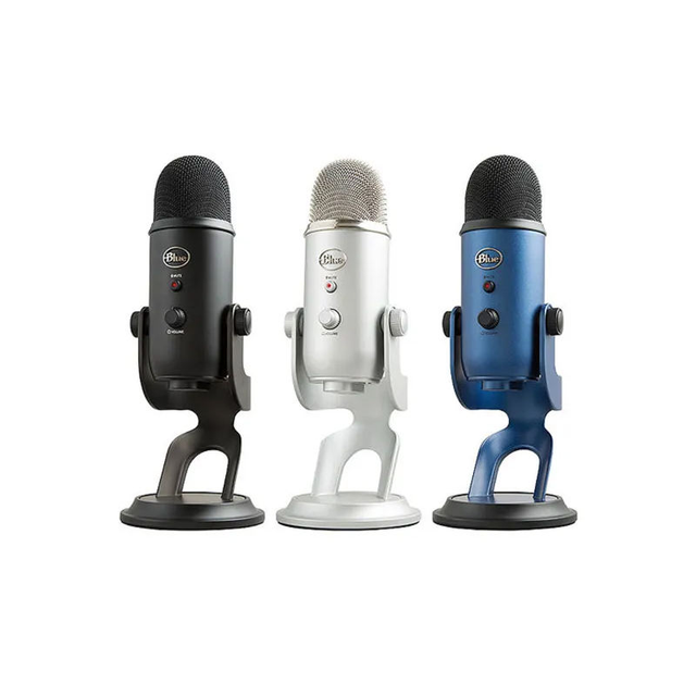 Professional USB Condenser Microphone - Blue Yeti with Internal Sound Card for Broadcast, Podcast Studio Recording