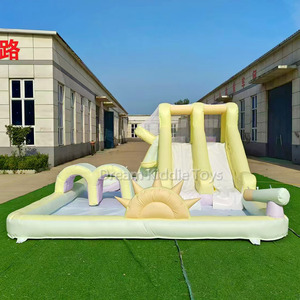 สไลเดอร์เป่าลมสีพาสเทลพร้อมสระว่ายน้ำบ้านปราสาทดีไซน์ใหม่สำหรับเด็ก - Product Image 3