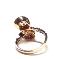 Bague de mariage de luxe haut de gamme en or rose 18 carats avec diamants bruns en forme de poire pour femme, idéale pour les anniversaires et les fêtes