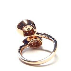 Wholesale Luxury High End 18k Rose Gold Brown Diamond Pear Shape Cluster Wedding Ring for Women Anniversary Party - Product Image 3