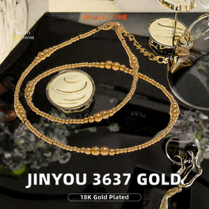 Halskette Wasserdichte hand gefertigte Edelstahl Perlen Kette 18 Karat Gold PVD plattiert Kragen Trendy Geometric <span class=keywords><strong>Fashion</strong></span> Classic - Product Image 2