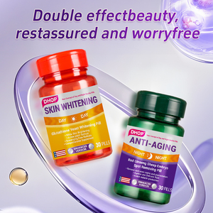 Set de Día y Noche para Blanquear y Aclarar la Piel, Antienvejecimiento, Marca Privada OEM, Suplemento de Glutatión Puro, Píldoras Blanqueadoras de Levadura - Product Image 3