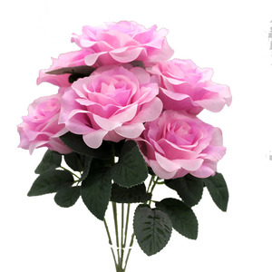 7 têtes <span class=keywords><strong>de</strong></span> roses artificielles bon marché, tissu décoratif, fausses fleurs, pour drôle, pour la maison - Product Image 1