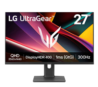 Moniteur de jeu QHD Fast IPS 27 pouces 27G64NA-B G6, 300 Hz, 1 ms GtG, 93 % DCI P3, HDR, support réglable, moniteur d'ordinateur de bureau