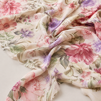 Nouveau design, tissu uni 100% rayonne filée, viscose challis imprimée pour robe, chemise, blouse, jupe