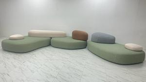 Modern Pebble Compressed <b>Sofa</b> in a Box Organic Modular Curved Boucle <b>Foam</b> <b>Sofa</b> Couch for Living Room Studio - Product Image 5