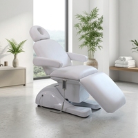 Table de massage pliante à 3 sections, lit électrique réglable en cuir avec éponge haute densité et cadre métallique pour salon et spa
