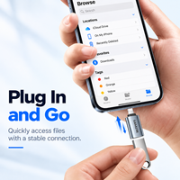 Adaptateur USB OTG SAMZHE pour iPhone L en alliage d'aluminium, convertisseur USB femelle pour téléphone portable, ordinateur portable, iPad avec lecteur externe et souris