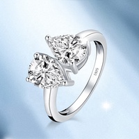 Bijoux en argent Sterling 925 plaqué or 9x7mm, bague Double en pierre, de luxe, pour fiançailles et mariage, CZ, livraison gratuite