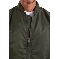 Blousons Bomber Vert Olive Hiver Personnalisables OEM – Design Tendance, Épais, Style Aviateur, Logo Frontal, Grande Taille pour Hommes