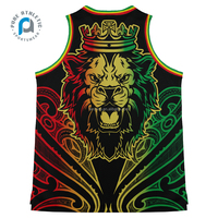 Camiseta Deportiva de Baloncesto Personalizada con Estampado de Tatuaje Polinesio Maorí Rasta Puro para Hombre y Mujer