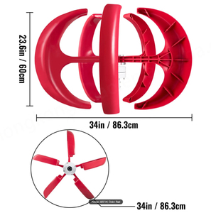 โคมไฟ vevor 400W 12V โคมไฟเครื่องกำเนิดกังหันลม5ใบพร้อมตัวควบคุม - Product Image 5