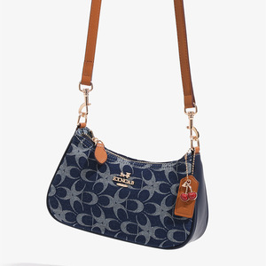 Cross-border Foreign Trade New Tannin Blue <strong>Medium</strong> Zipper Wanderer Underarm Pillow Mini Bucket Shoulder Crossbody <strong>Handbag</strong> - Product Image 2