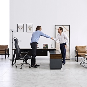 Modern Convertible Extendable Wooden Executive Office <b>Desk</b> for Commercial Use - Product Image 6