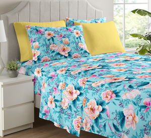 Ultra Zachte Luxe Bloemen Dekbed 6Pc King <span class=keywords><strong>Size</strong></span> Microfiber Polyester Beddengoed Sets Voor Bruiloft Bloemenpatroon - Product Image 5