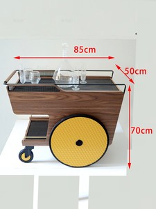 MOYI特注鉄製木製トロリー 最高品質の金属製カート ホテルやバー向けホイール付き - Product Image 6