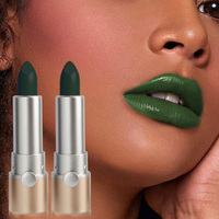 HUASURV Vente en gros 2 bâtons de rouge à lèvres mat à haute teneur en pigments marque privée rouge à lèvres vert hydratant naturel longue durée