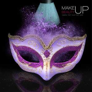 女脸眼蕾丝化妆舞会面具金色白色闪亮电镀化妆舞会婚礼道具服装配件 - Product Image 6