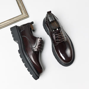 Nouvelles Chaussures Habillées Modernes en Cuir Véritable Façonnées à la Main, Imperméables et à Lacets pour Hommes – Idéales pour les Fêtes Formelles d'Automne, les Mariages et les Affaires - Product Image 4