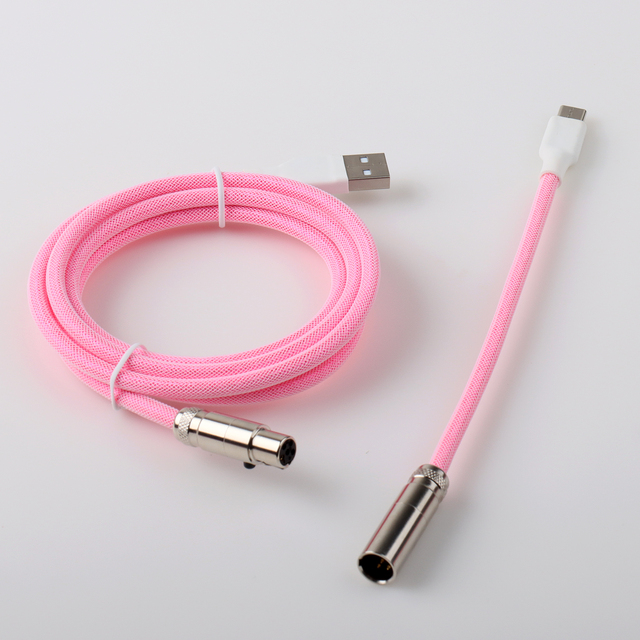 USB C to USB Mini XLR Aviator Detachable Coiled Keyboard Cable for Mechanical Gaming Keyboard Accessories
