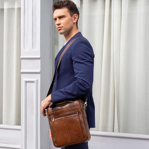 Sac à bandoulière en cuir de vache véritable Andong pour hommes, sacs messagers rétro multifonctionnels, sacoche d'affaires, sac à main - Product Image 2