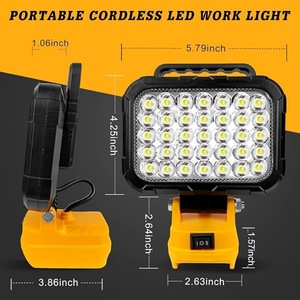 Lampe de travail LED portable Xinster, lampe à batterie rechargeable pour Makita Dewalt - Product Image 3