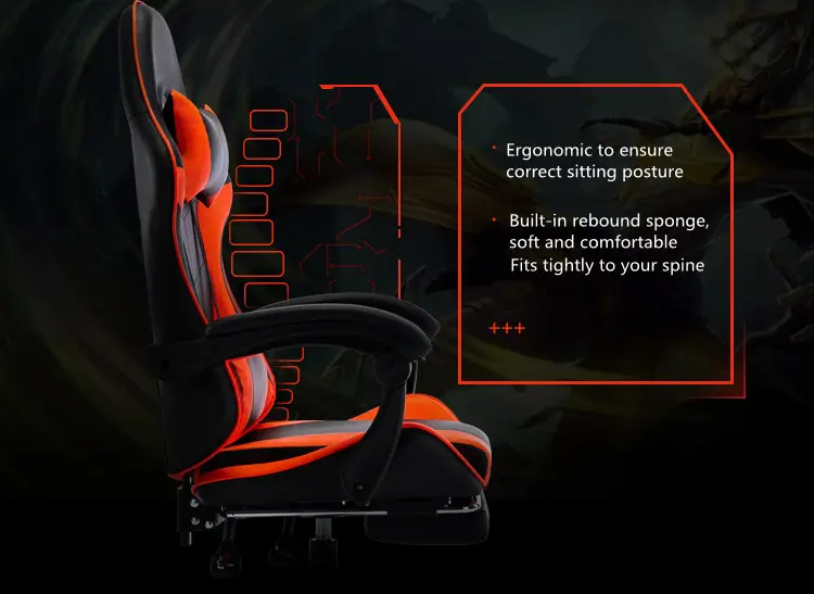 High quality Ergonomic Gamer Luxury Swivel Cheap PU Leather Racing Home PC Computer Gaming Chair