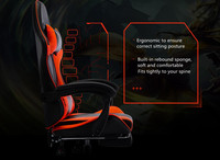 Fauteuil de Gaming Ergonomique de Luxe Pivotant en Cuir PU Haute Qualité pour Joueur PC de Bureau