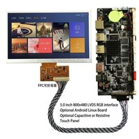 Module d'affichage tactile IPS LVDS 5 pouces 800x480, écran tactile USB, carte Android Linux, écran LCD personnalisé, écran LCD