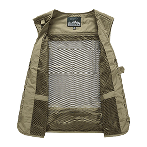 เสื้อกั๊กผู้ชายแบบซาฟารีมีหลายกระเป๋าสำหรับชาวประมงตกปลาเดินป่านักข่าวสำหรับตั้งแคมป์ - Product Image 2