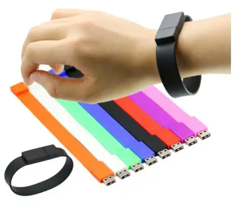 LOGO personnalisé Coloré Poignet USB Mémoire Flash USB 16 Go, Rapide Bracelet CLÉ USB